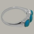 thumbnail image 3 of LBG British Made 9k White Gold Natural Turquoise Womens Promise Ring - 33 size options - Size 7, 3 of 7
