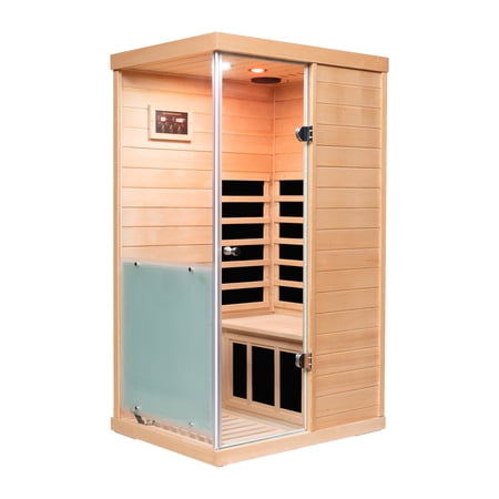 KUNSANA Mini Far Infrared Sauna Hemlock Indoor Saunas Red Light Therapy Detox 1350W