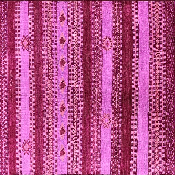 Ahgly Company Indoor Square Oriental Pink Industrial Area Rugs, 4' Square