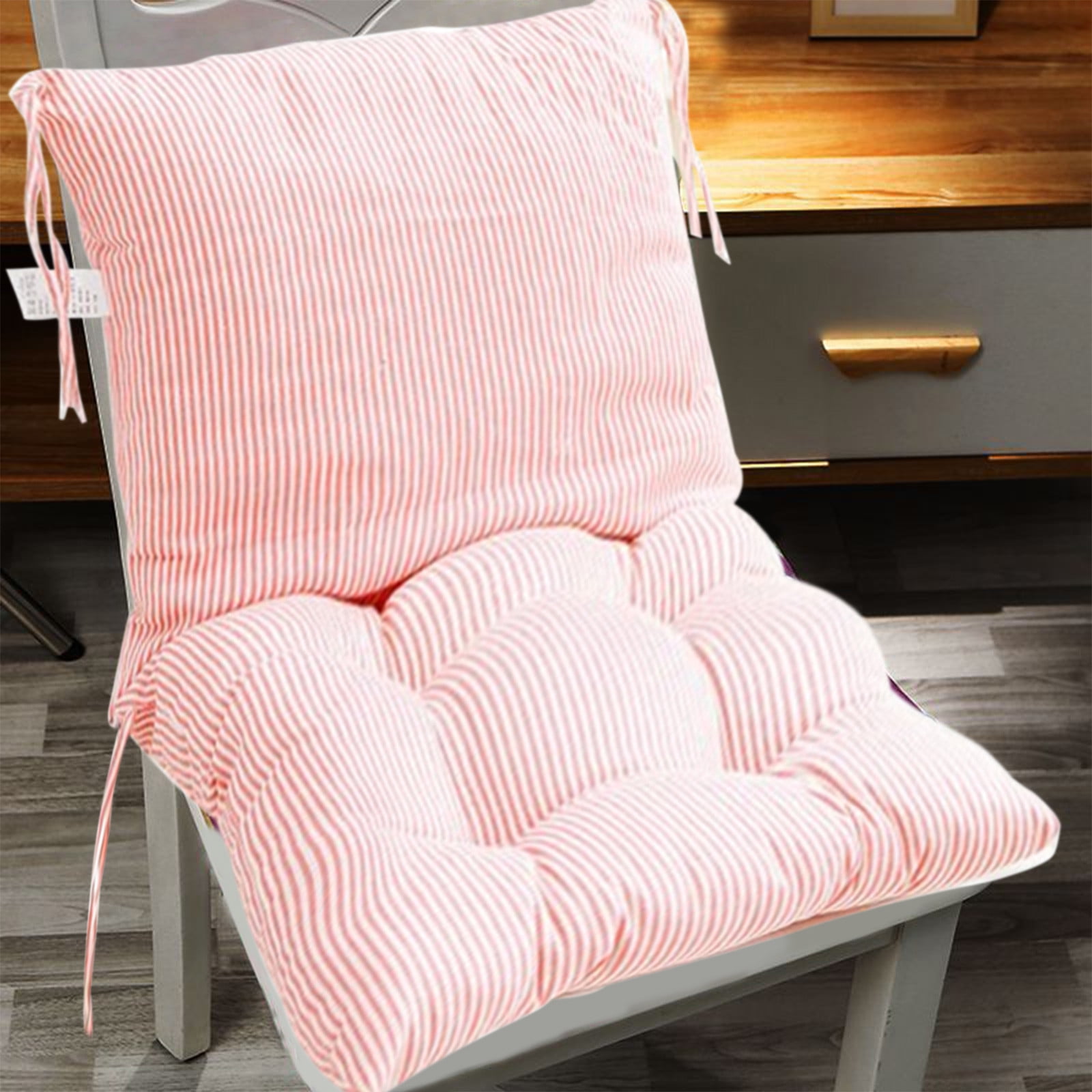 WZXPWT All-Weather Rainproof High Back Chair Cushion, 16"x32" Foldable Indoor/Outdoor Seat Pad with Secure Straps - Polyester Patio Furniture Cushion for Porch Swing/Rocking Chairs