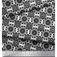 thumbnail image 3 of Soimoi Black Velvet Fabric Circle Art Geometric Printed Craft Fabric by the Yard 58 Inch Wide, 3 of 3
