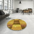 thumbnail image 4 of Ahgly Company Machine Washable Indoor Rectangle Transitional Mahogany Brown Area Rugs, 7' x 10', 4 of 7