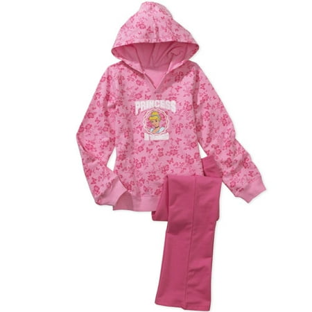Disney - Girls' Princess Pullover Hoodie and Knit Pants Set