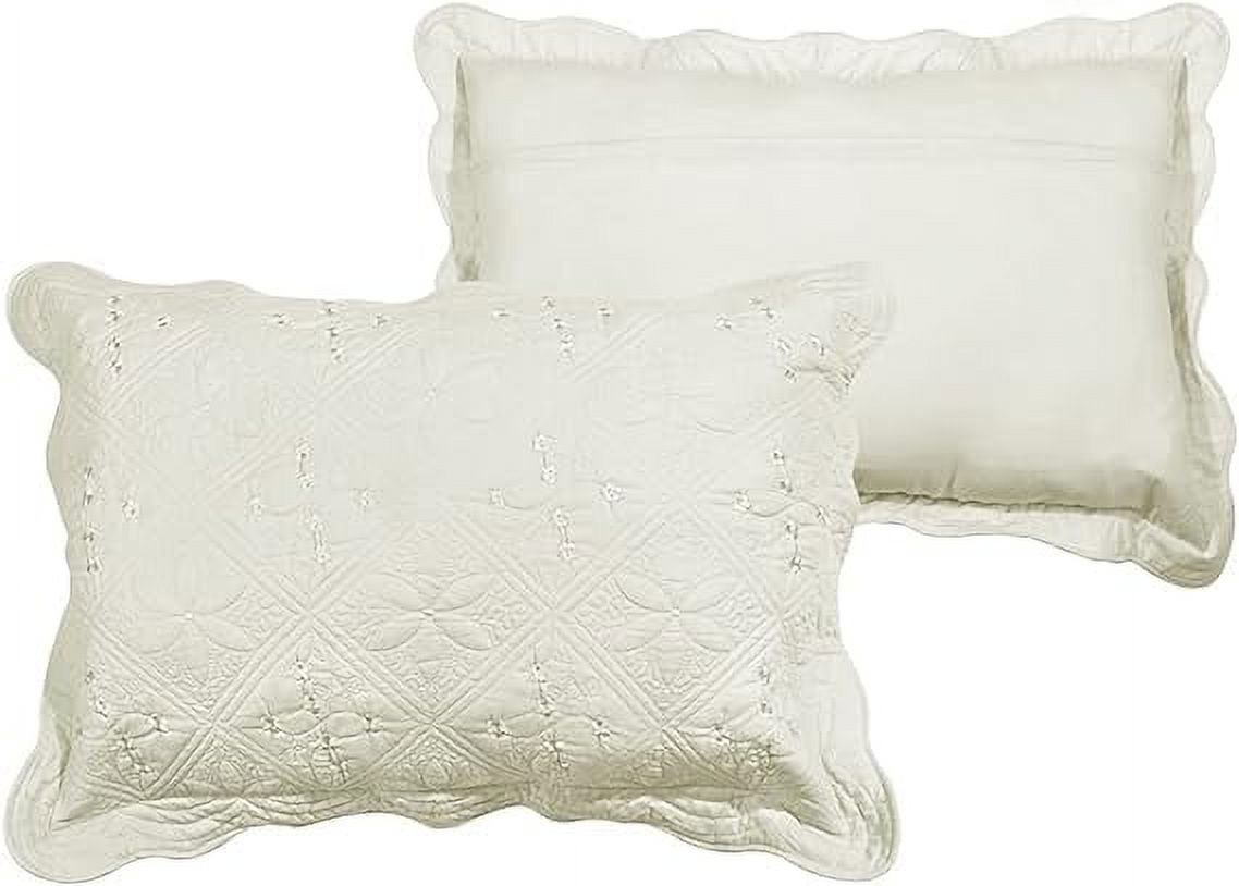 Queen Linens Embroidered Euro Pillow Shams – 20x26 Microfiber, Set Of 2