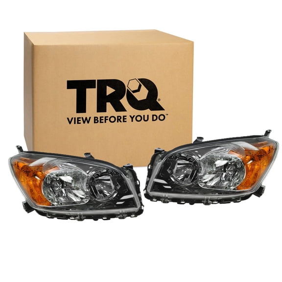 TRQ 2 Piece Headlight Assembly Set Driver & Passenger Side Fits 2009-2012 Toyota RAV4 Sport TO2502188 TO2503188