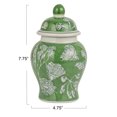 thumbnail image 2 of Creative Co-Op Decorative Ceramic Ginger Jar with Domed Lid, Green, 2 of 5