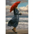 thumbnail image 2 of Kelley, Paul 13x18 Gold Ornate Wood Framed with Double Matting Museum Art Print Titled - Red Umbrella, 2 of 4