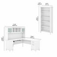 thumbnail image 4 of Somerset 72W L Shaped Desk with Hutch and Bookcase in White - Engineered Wood, 4 of 7