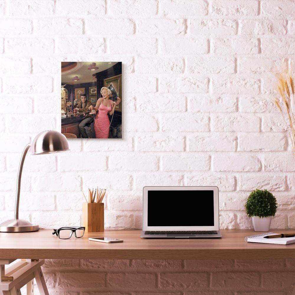 Stupell Industries Coffee Shop Phone Call Vintage Hollywood Movie Star Classic Illustration Canvas Wall Art by Jadei Graphics