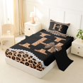 thumbnail image 2 of Manfei Leopard Print Letter H Bow Twin Sheet Sets, Fashion Diamond Bedding for Girls Women, 3 Pieces, 2 of 5