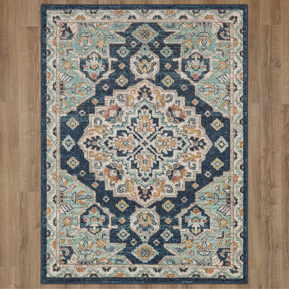 Mohawk Home Huffman Indoor Ornamental Area Rug, Blue, 3'11" x 6'