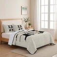 thumbnail image 5 of Twin XL Quilt Set 68''x98'', Letter H Lightweight Summer Bedspread Coverlet Set with 2 Pillow Shams, Monogram Words Breathable All Season Quilt Bedding for Dorm/Guest Room, 5 of 9