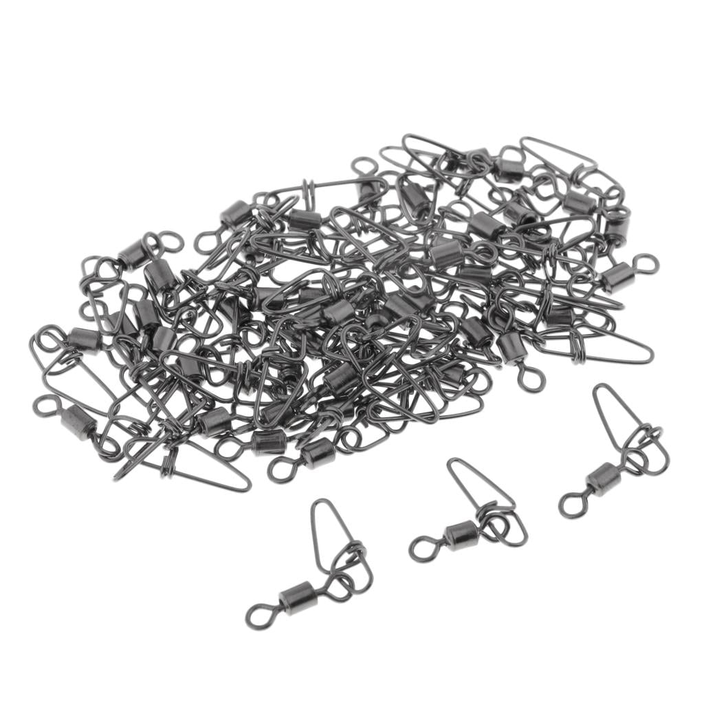GARENDE 10x50Pcs Fishing Rolling Swivel with Snap Hook Line 3.5cm