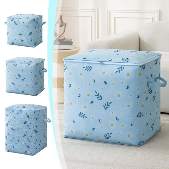 Uiz Merueh Large Blanket Clothes Organization and Storage Containers Reinforced Handle Sturdy Zipper for Closet, Dorm, Pillows, Bedding, Clothes, Blankets