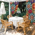 thumbnail image 4 of Outdoor Curtains for Patio Waterproof, Boho Teal Flower Outdoor Privacy Panels Grommet, Spring Bohemia Chic Red Yellow Floral Blackout Outside Curtains for Porch/Cabana 54"x95", 2 Panels, 4 of 8