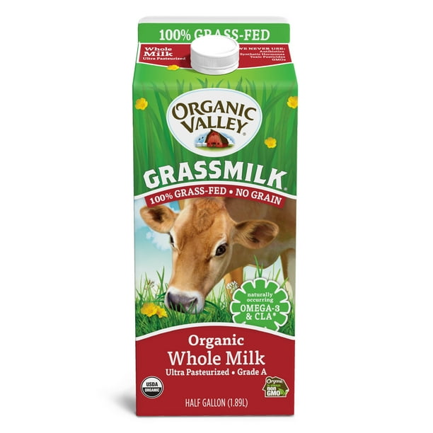 Organic Valley Organic Grassmilk Whole Milk, Half Gallon