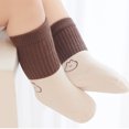 thumbnail image 5 of Calcetines Laklulu para bebés, niños y niñas: 5 pares de calcetines de algodón de punto grueso, cálidos y sin costuras para niños pequeños, calcetines de algodón para niños, 5 of 5