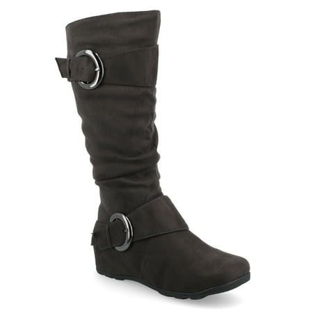 

Journee Womens Jester-01 Hidden Wedge Riding Boots