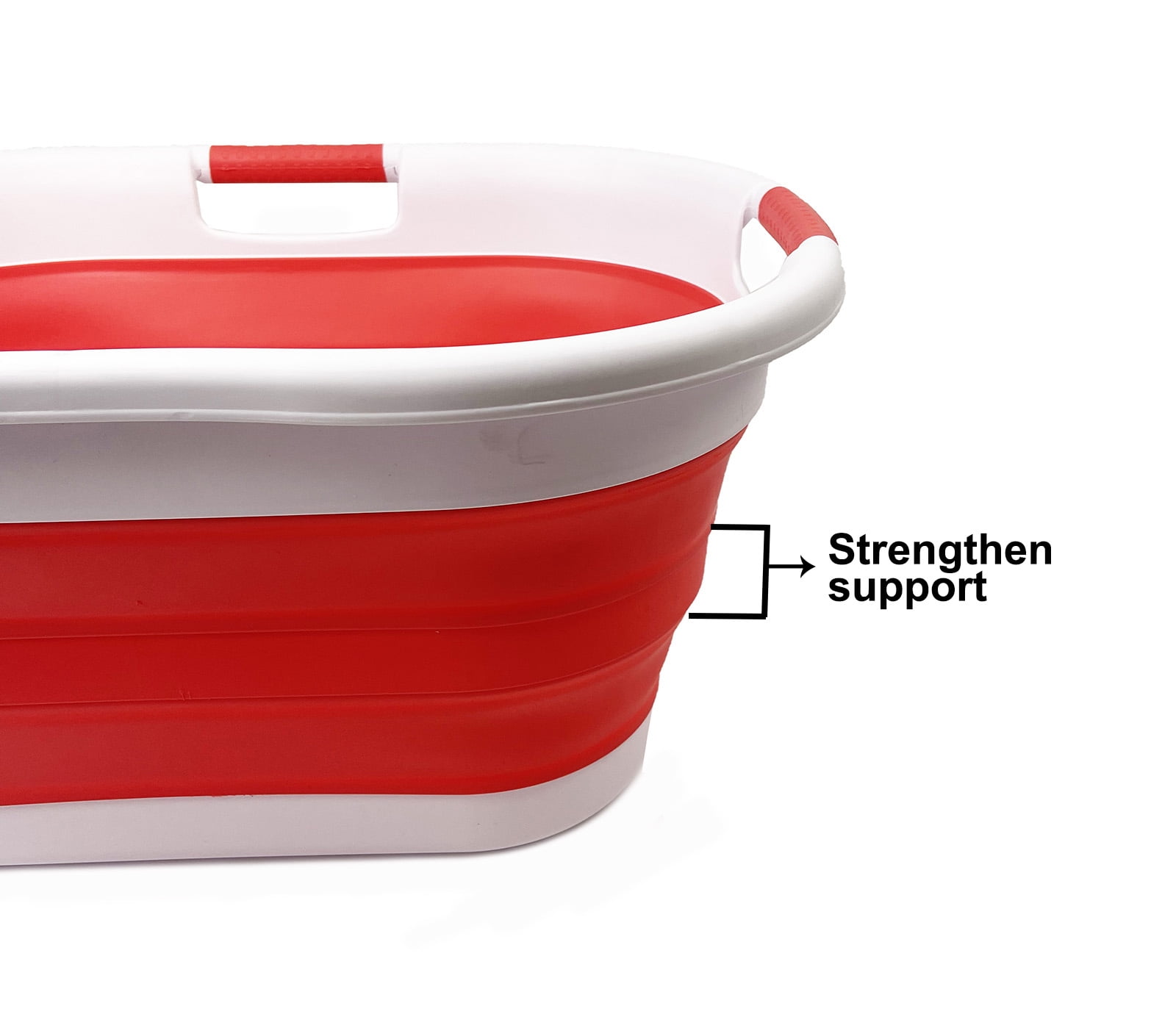 SAMMART 40L (10.5 gallon) Collapsible Plastic Laundry Basket - Foldable Storage Container- Portable Washing Tub - Space Saving Hamper