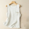 thumbnail image 2 of CYRBOKO Women's Summer Tank Tops, Breathable Crew Neck Loose Casual Sleeveless Tops White Size L, 2 of 4