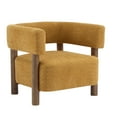 thumbnail image 3 of Christopher Knight Home Modern Boucle Upholstered Accent Chair, Lounge Chair with Solid Wood Legs, Yellow, 3 of 11