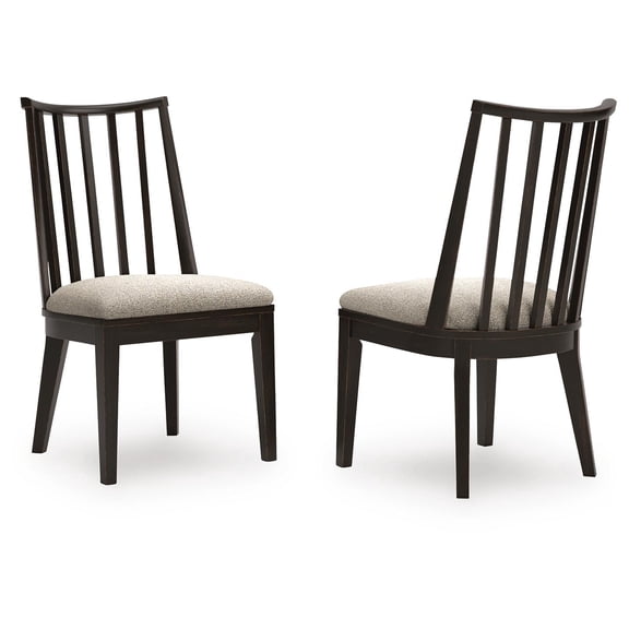 Signature Design by Ashley Galliden Curved Back Dining Chair, Set of 2, Black