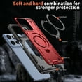 thumbnail image 2 of ShellTech Magnetic Case for Motorola Moto G 5G 2025,Shockproof TPU+PC Ring Stand Case Compatible with Mag Safe Military Drop Protection Cover,Red, 2 of 6