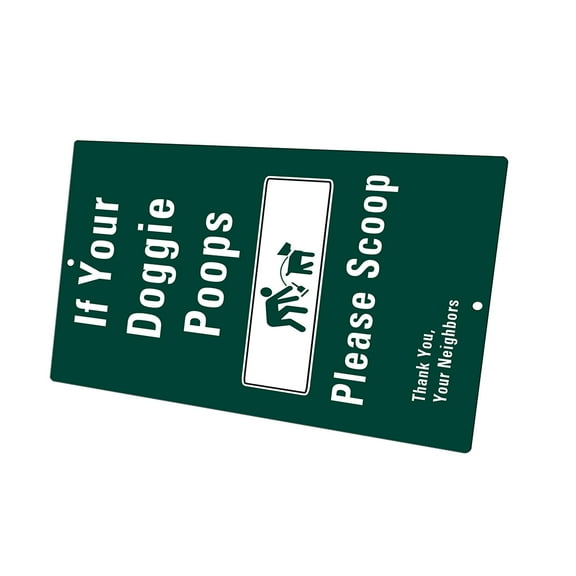 KuzmarK Yard Lawn Fence Sign - If Your Doggie Poops Please Scoop