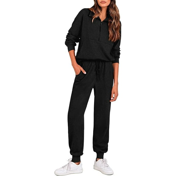 PRETTYGARDEN Women's Fall 2 Piece Lounge Sets Zip Up Sweatshirt Jogger Pants Sweat Track Suits Travel Outfit Winter Clothing