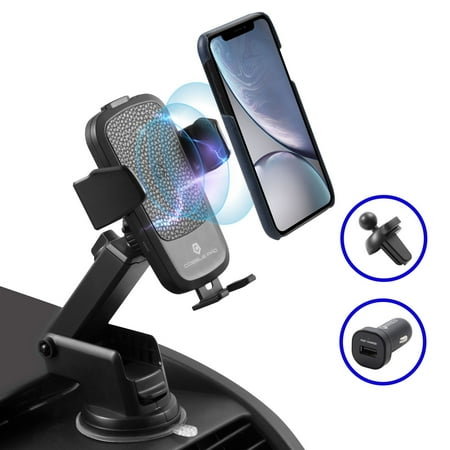 - Cobble Pro 10W Fast Qi Wireless Car Charger Mount, Quick Charging Car Dash Board Wind Sheild Phone Holder w/Suction Pad Adjustable Arm Mounting Base for Samsung Galaxy Note 9 S9+, iPhoneXS Max/XS/XR/X