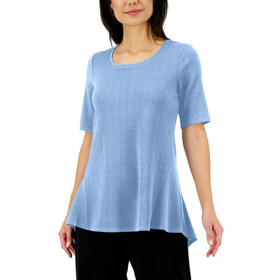 JM Collection Elbow Sleeve Tunic Dutch Canal M