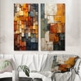 thumbnail image 1 of Designart "Earthy Euphony Hardedge Art wall decor II" Hard Edge Painting Wall Art Set Of 2 - Multi-Color Abstract Wall Decor Set Of 2, 1 of 6