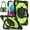 Black Green, variant on REQO Heavy Duty Shockproof Case for iPad 11" 12th Gen 2026 (A19) & 11th Gen 2025 (A16) with Rotating Handle Stand & Detachable Shoulder Strap