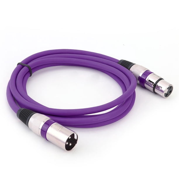 Versión en color 2055-18 Cable color púrpura XLR 3 pines a cable audio cable micrófono 1 8 metros (Púrpura)