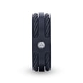 thumbnail image 2 of NOIR Double Black Rope Inlaid Brushed Matte Black Titanium Men's Wedding Band With Black Edge Channel Setting And White Diamond In The Center - 8mm - Size 15, 2 of 3