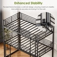 thumbnail image 4 of JIAXIA 1500LBS Triple Bunk Bed, Bunk Bed Twin Over Twin Over Twin, Triple Bunk with 2 Ladders, Metal Bed Frame with Guardrails for Bedroom, No Box Spring Needed, Black, 4 of 6