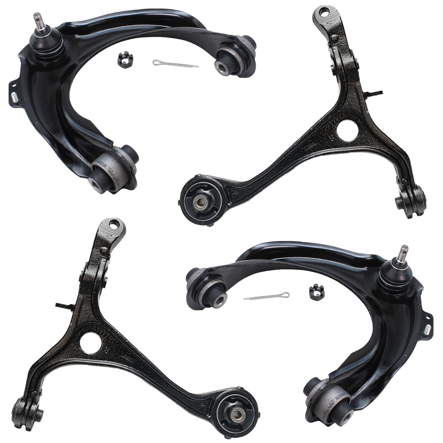 Detroit Axle - 14pc Front Suspension Kit for 2003 2004 2005 2006 2007 Honda Accord [3.0L], 2 Upper Control Arms w/Ball Joints 2 Lower Control Arms 2 Lower Ball Joints 4 Tie Rods 2 Sway Bars 2 Boots