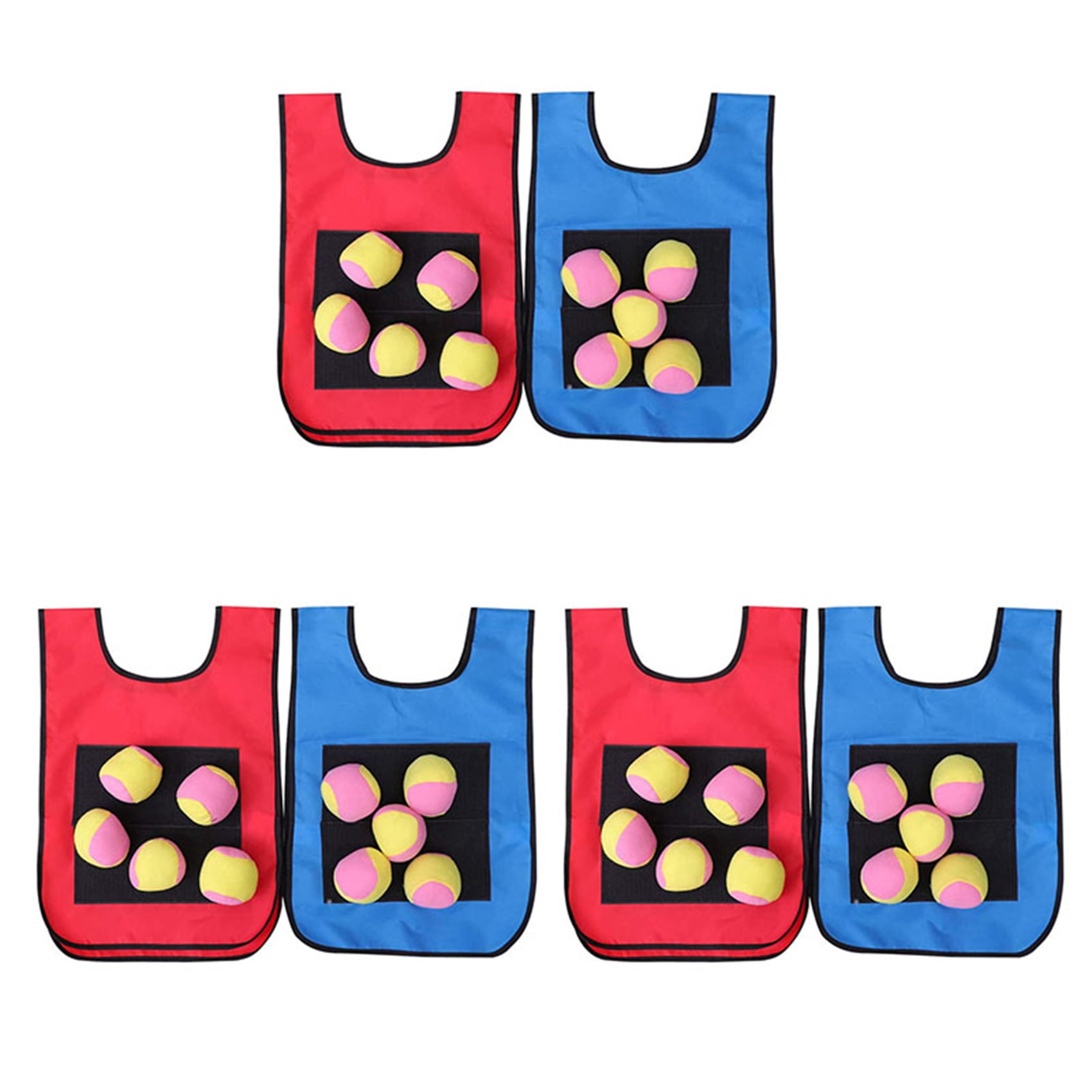 Dodgeball Game Set - 6Pcs Kids Dodgeball Tag Sticky Vests with 30 Sport Balls for Indoor Outdoor Playground Games