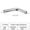 thumbnail image 2 of Unique Bargains G1/2 Male Thread Shower Arm 5.24' Length Wall Mounted Extension Pipe Silver 1 Pack, 2 of 5