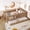 Natural, variant on URTR Twin Size Montessori Wooden Floor Bed with Small Stairs and Trundle, Platform Bed Frame with Rail and Bookshelf, No Box Spring Needed, Gray