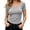 Gray, variant on T Shirt for Women Trendy Slim Short Sleeve Square Neck Tee Ribbed Knit Solid Color Basic Going Out Shirts