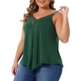 thumbnail image 2 of DARING DIVA Women's Plus Cami Tank Lace Front Sleeveless Tops 4X Green, 2 of 6
