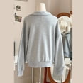 thumbnail image 4 of LIIPEE Women Sweatshirts Casual Zipper Long Sleeve Solid Color Lapel Sweatshirt Ladies Fashion Loose Fit Hoodless Sports Tops Autumn Winter Comfortable Breathable Soft Daily Pullover,Light Gray,XXL, 4 of 7