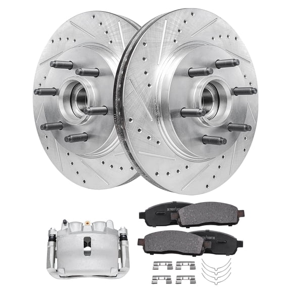 Detroit Axle - 2WD Front Brake Kit for 2005-08 Ford F-150, 06-08 Lincoln Mark LT Brake Caliper Replacement Brake Rotors 2006 2007 2008 Ceramic Brakes Pads