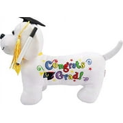 Linzy Toys Graduation Autograph 10.5 Dog Plush Toy with Marker- Congrats Grad!