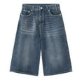 thumbnail image 4 of vigerkar Women Jean Jorts Baggy Loose Fit Jean Shorts Summer Trendy Wide Leg Long Denim Shorts Y2K Clothes (Blue, XL), 4 of 4
