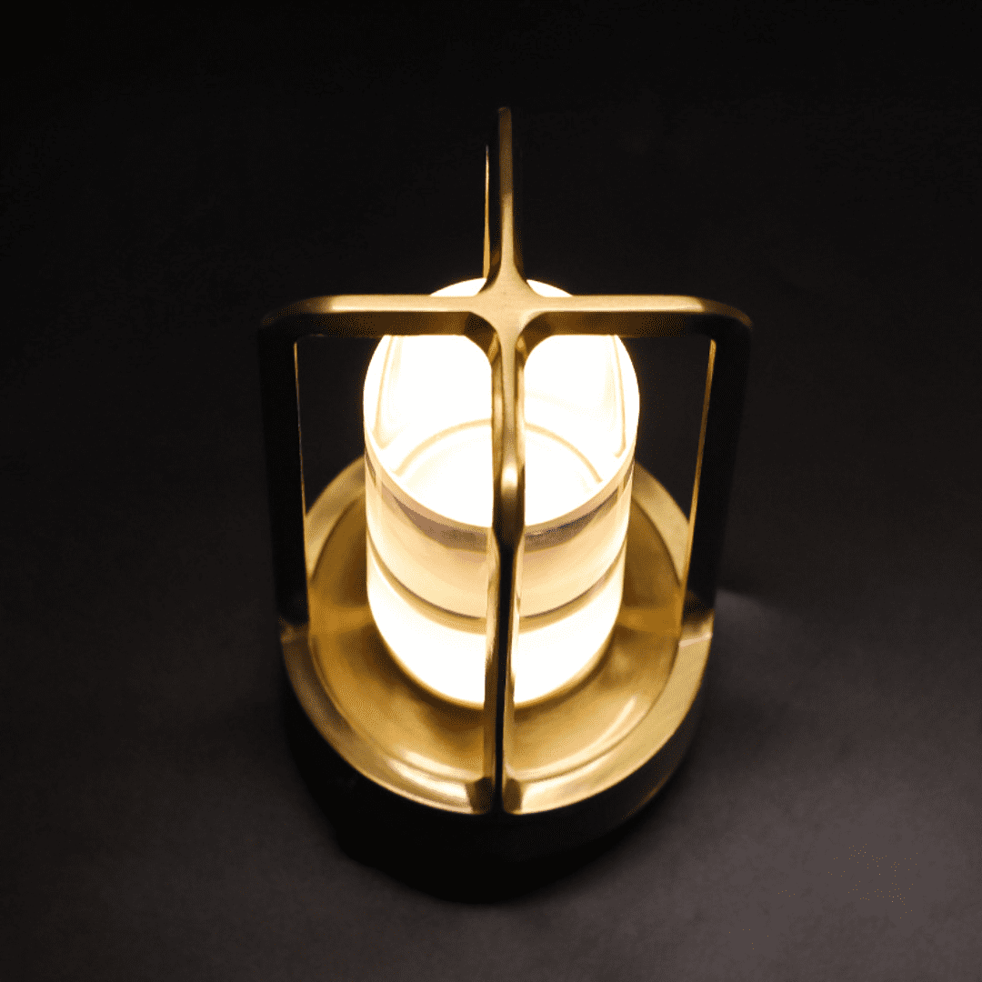 AZEQWV champagne goldPortable Metal Desk Lamp - Rechargeable Cordless 3-Color Dimmable LED Light for Bedroom, Camping, Coffee Shop - Adjustable Brightness, 24H Runtime