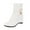 White, variant on Bmisegm Fashion Solid Color Leather Rhinestone Decorative Belt Buckle Wedge Heel Side Zipper Boots Shoes Boots for Women White 7.5
