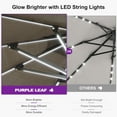 thumbnail image 4 of PURPLE LEAF 10 FT Semi-Auto Outdoor Market Patio Umbrella Sun Umbrellas with Led Lights and 8 Aluminum Sturdy Ribs for Backyard Deck Garden Pool, Gray Pole Gray Canopy, 4 of 9