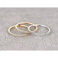thumbnail image 2 of 1.50 Carat 3 wedding Ring set Straight Wedding Band Stackable Ring set 925 Sterling Silver With 18k Gold Plating, 2 of 5